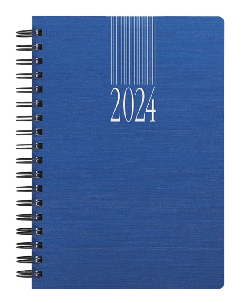 Ημερολόγιο Ημερήσιο Σπιράλ 2024 Indiana 16.6x24cm Μπλε
